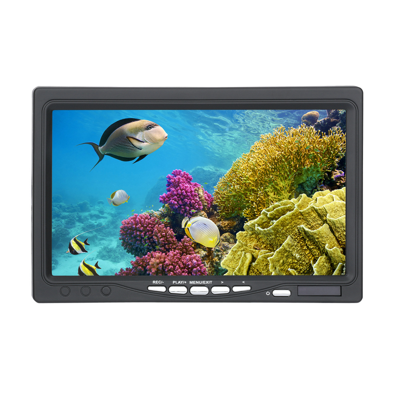 7'' Inch 1000 TVL Underwater Visual Fish Finder Carema DVR Video Recorder 15pcs White LEDs 15pcs Infrared Lamp Ice Lake